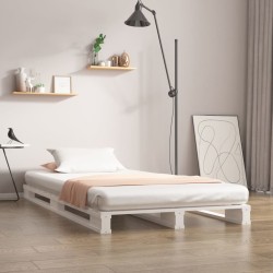 vidaXL Palettenbett Weiß 75x190 cm Massivholz Kiefer