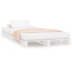 vidaXL Palettenbett Weiß 75x190 cm Massivholz Kiefer