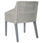 Esszimmerstühle mit Kissen 2 Stk. Grau Natur Rattan Esszimmerstühle mit Kissen 2 Stk. Grau Natur Rattan