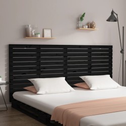 vidaXL Wand-Kopfteil Schwarz 156x3x91,5 cm Massivholz Kiefer