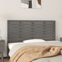 vidaXL Wand-Kopfteil Grau 141x3x63 cm Massivholz Kiefer