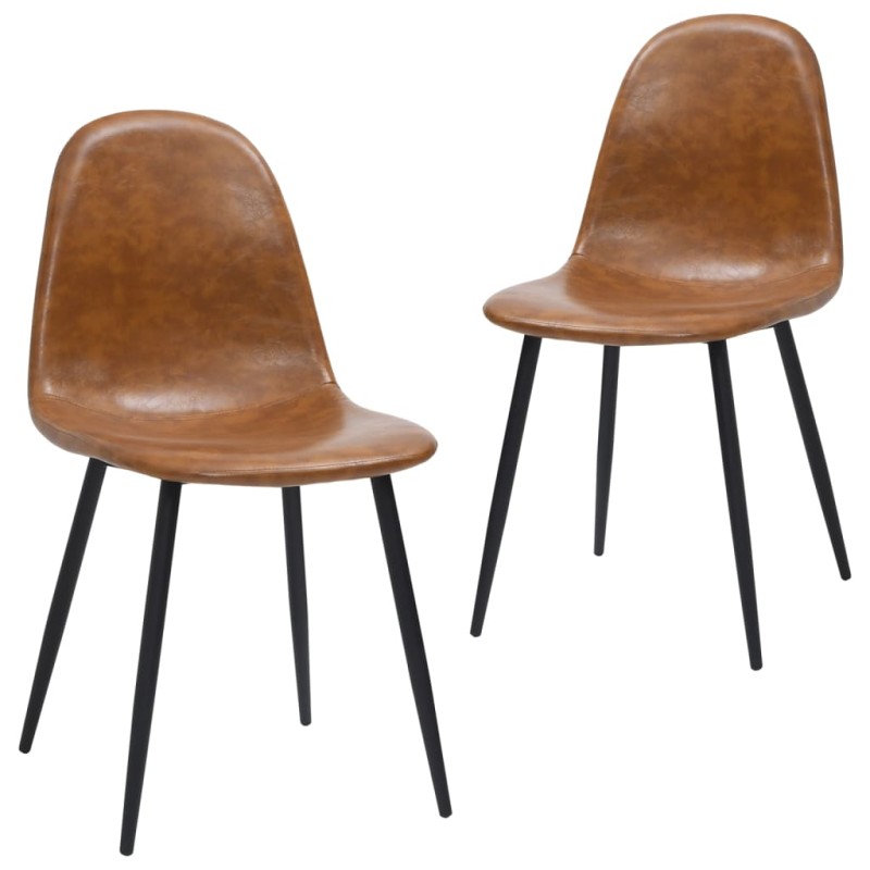 Esszimmerstühle 2 Stk. 45x54,5x87 cm Glänzend Braun Kunstleder Esszimmerstühle 2 Stk. 45x54,5x87 cm Glänzend Braun Kunstleder