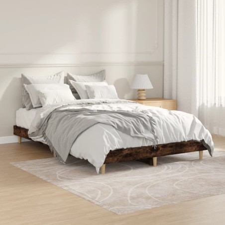 vidaXL Bettgestell Räuchereiche 120x190 cm Holzwerkstoff