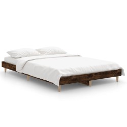 vidaXL Bettgestell Räuchereiche 120x190 cm Holzwerkstoff