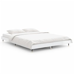 vidaXL Bettgestell Hochglanz-Weiß 140x190 cm Holzwerkstoff