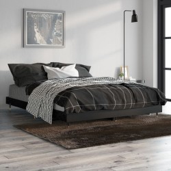 vidaXL Bettgestell Schwarz 135x190 cm Holzwerkstoff