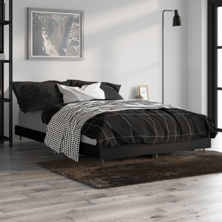 vidaXL Bettgestell Schwarz 120x190 cm Holzwerkstoff