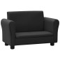 Kindersofa mit Hocker Schwarz Kunstleder Kindersofa mit Hocker Schwarz Kunstleder