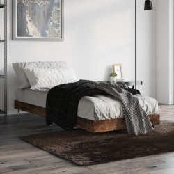 vidaXL Bettgestell Räuchereiche 75x190 cm Holzwerkstoff