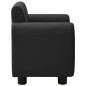 Kindersofa mit Hocker Schwarz Kunstleder Kindersofa mit Hocker Schwarz Kunstleder