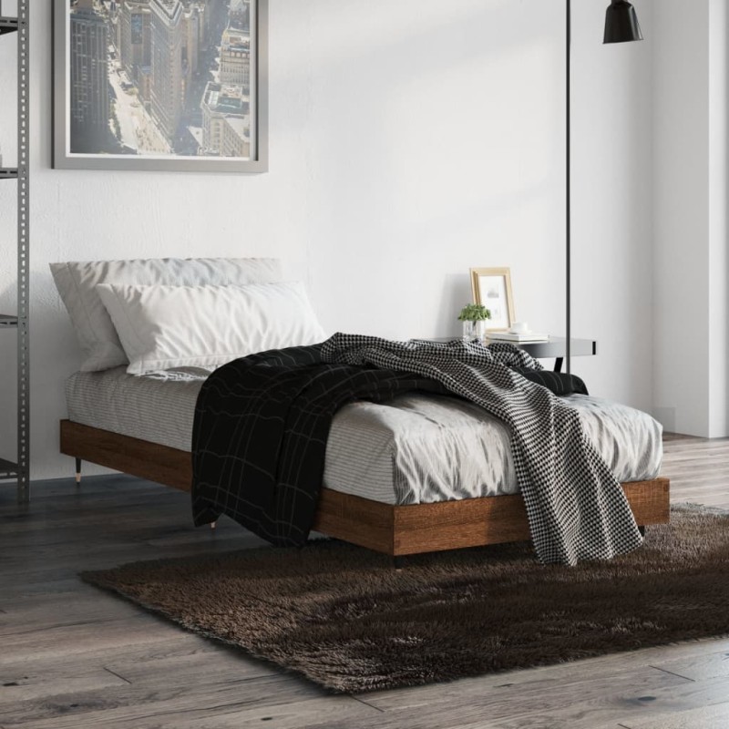 vidaXL Bettgestell Braun Eichen-Optik 75x190 cm Holzwerkstoff vidaXL Bettgestell Braun Eichen-Optik 75x190 cm Holzwerkstoff