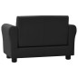Kindersofa mit Hocker Schwarz Kunstleder Kindersofa mit Hocker Schwarz Kunstleder