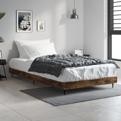 vidaXL Bettgestell Räuchereiche 100x200 cm Holzwerkstoff