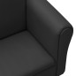 Kindersofa mit Hocker Schwarz Kunstleder Kindersofa mit Hocker Schwarz Kunstleder