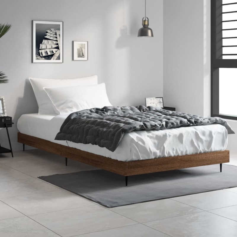 vidaXL Bettgestell Braun Eichen-Optik 100x200 cm Holzwerkstoff vidaXL Bettgestell Braun Eichen-Optik 100x200 cm Holzwerkstoff