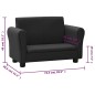 Kindersofa mit Hocker Schwarz Kunstleder Kindersofa mit Hocker Schwarz Kunstleder