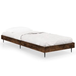 vidaXL Bettgestell Räuchereiche 75x190 cm Holzwerkstoff