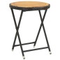 vidaXL Beistelltisch Schwarz 60 cm Poly Rattan und Akazie Massivholz vidaXL Beistelltisch Schwarz 60 cm Poly Rattan und Akazie Massivholz