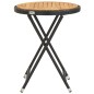 vidaXL Beistelltisch Schwarz 60 cm Poly Rattan und Akazie Massivholz vidaXL Beistelltisch Schwarz 60 cm Poly Rattan und Akazie Massivholz