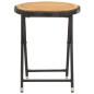 vidaXL Beistelltisch Schwarz 60 cm Poly Rattan und Akazie Massivholz vidaXL Beistelltisch Schwarz 60 cm Poly Rattan und Akazie Massivholz