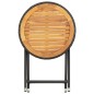 vidaXL Beistelltisch Schwarz 60 cm Poly Rattan und Akazie Massivholz vidaXL Beistelltisch Schwarz 60 cm Poly Rattan und Akazie Massivholz