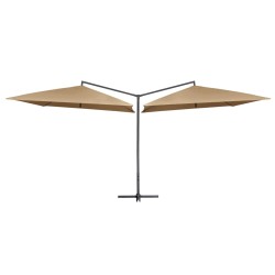 vidaXL Doppelsonnenschirm mit Stahlmast 250×250 cm Taupe 