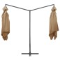 vidaXL Doppelsonnenschirm mit Stahlmast 250×250 cm Taupe vidaXL Doppelsonnenschirm mit Stahlmast 250×250 cm Taupe