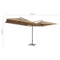 vidaXL Doppelsonnenschirm mit Stahlmast 250×250 cm Taupe vidaXL Doppelsonnenschirm mit Stahlmast 250×250 cm Taupe