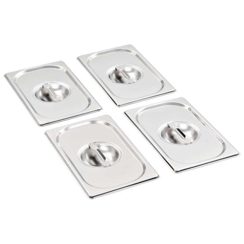 Deckel für GN 1/4 Behälter 4 Stk. Edelstahl Deckel für GN 1/4 Behälter 4 Stk. Edelstahl