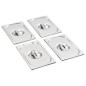 Deckel für GN 1/4 Behälter 4 Stk. Edelstahl Deckel für GN 1/4 Behälter 4 Stk. Edelstahl