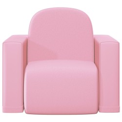 2-in-1 Kindersofa Rosa Kunstleder
