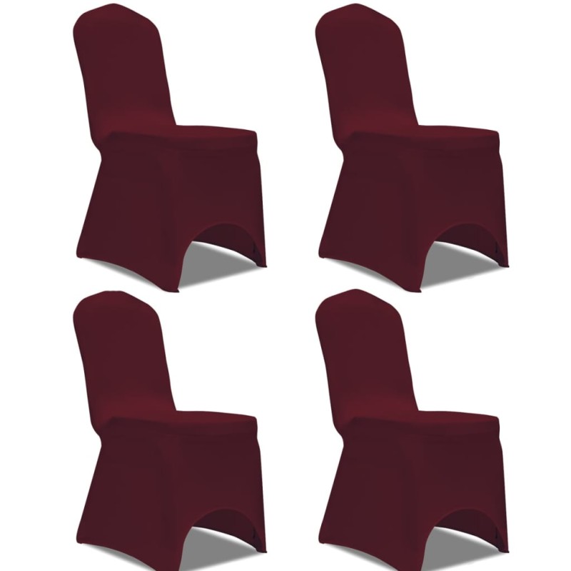 vidaXL Stretch Stuhlbezug 4 Stück Bordeaux vidaXL Stretch Stuhlbezug 4 Stück Bordeaux