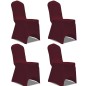 vidaXL Stretch Stuhlbezug 4 Stück Bordeaux vidaXL Stretch Stuhlbezug 4 Stück Bordeaux