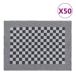 vidaXL Geschirrtücher 50 Stk. Schwarz und Weiß 50x70 cm Baumwolle
