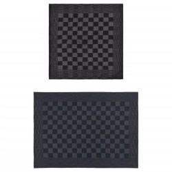 vidaXL 50-tlg. Handtuch-Set Schwarz und Grau Baumwolle