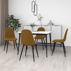 vidaXL Esszimmerstühle 4 Stk. Braun Samt