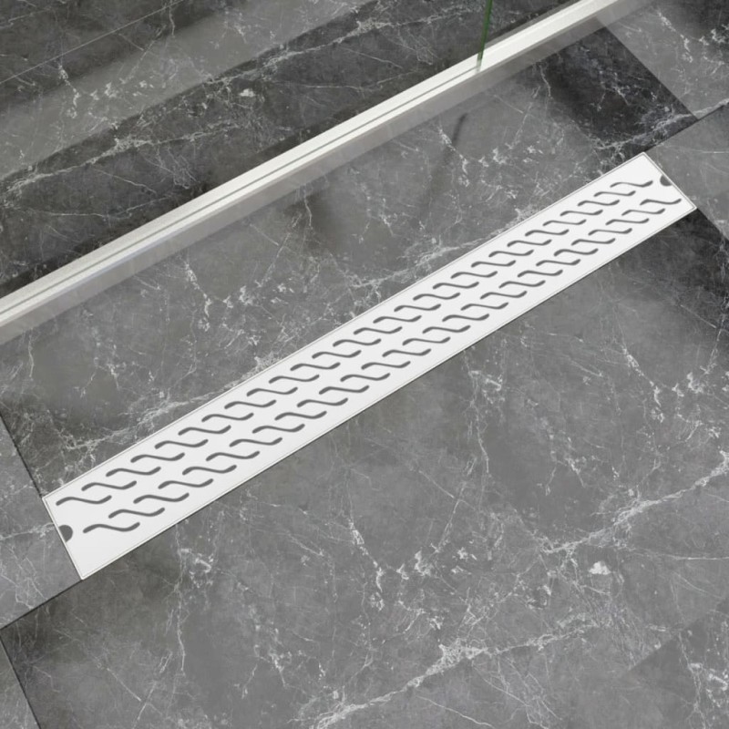 vidaXL Gerade Duschrinne Wellen 930x140 mm Edelstahl vidaXL Gerade Duschrinne Wellen 930x140 mm Edelstahl