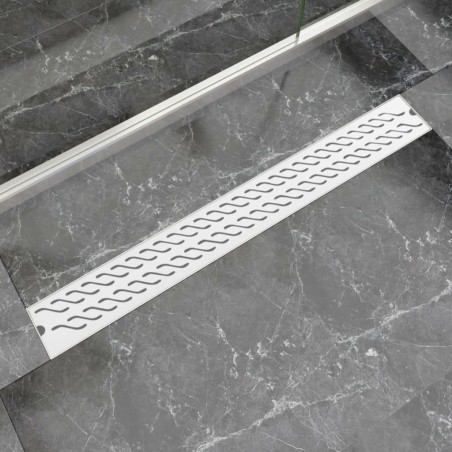 vidaXL Gerade Duschrinne Wellen 930x140 mm Edelstahl