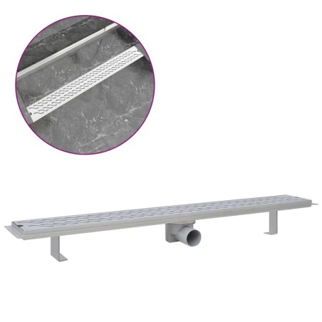 vidaXL Gerade Duschrinne Wellen 930x140 mm Edelstahl