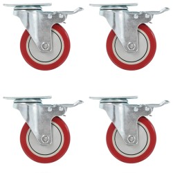 vidaXL Lenkrollen mit Doppelbremsen 4 Stk. 100 mm  