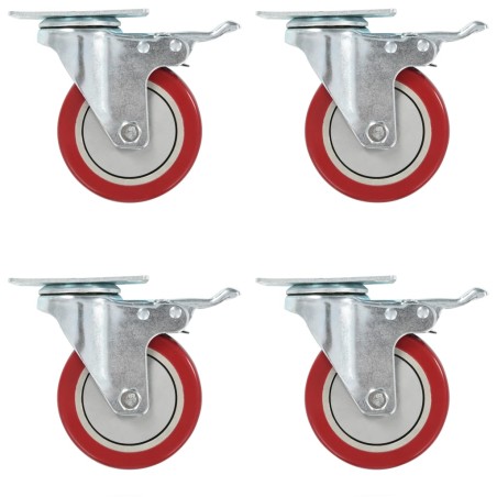 vidaXL Lenkrollen mit Doppelbremsen 4 Stk. 100 mm  