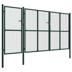 vidaXL Gartentor Stahl 400 x 150 cm Grün