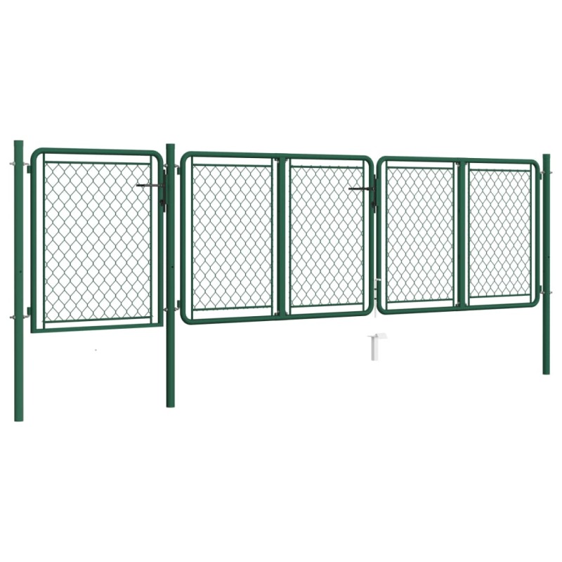 vidaXL Gartentor Stahl 75x395 cm Grün vidaXL Gartentor Stahl 75x395 cm Grün