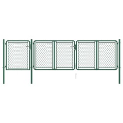 vidaXL Gartentor Stahl 75x395 cm Grün