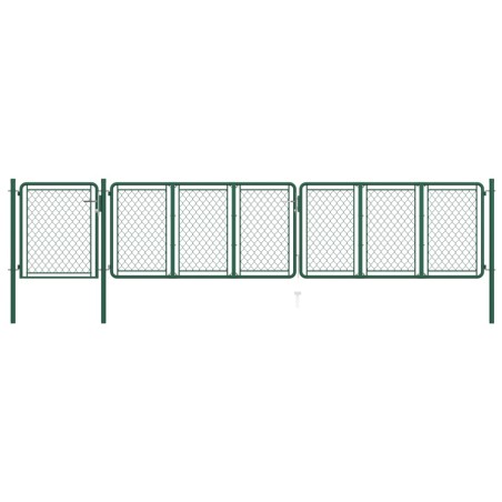 vidaXL Gartentor Stahl 75x495 cm Grün