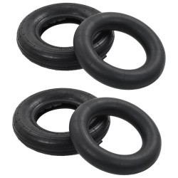 vidaXL 4-tlg. Schubkarrenreifen und Schlauch-Set 3.50-8 4PR Gummi 