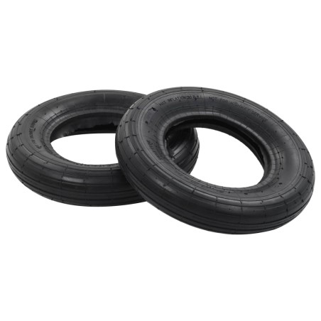 vidaXL 4-tlg. Schubkarrenreifen und Schlauch-Set 3.50-8 4PR Gummi 