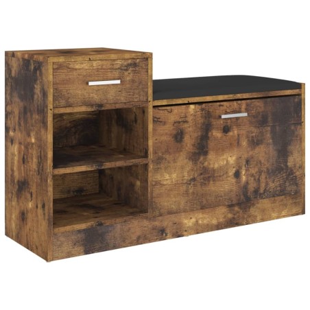 vidaXL Schuhbank Räuchereiche 94,5x31x57 cm Holzwerkstoff