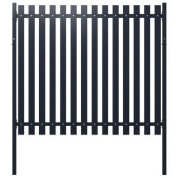 vidaXL Zaunfeld Anthrazit 174,5x170 cm Pulverbeschichteter Stahl