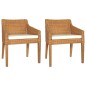Esszimmerstühle mit Kissen 2 Stk. Hellbraun Natur Rattan Esszimmerstühle mit Kissen 2 Stk. Hellbraun Natur Rattan
